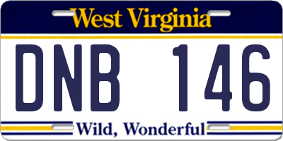 WV license plate DNB146