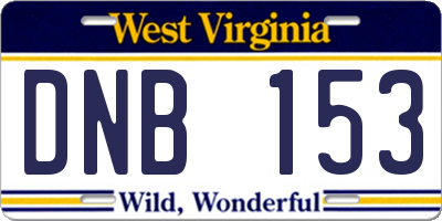 WV license plate DNB153