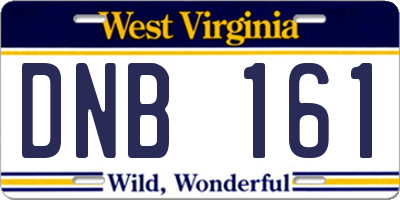 WV license plate DNB161