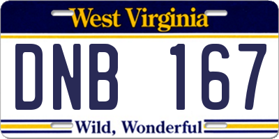 WV license plate DNB167