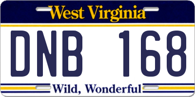 WV license plate DNB168