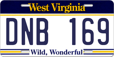 WV license plate DNB169