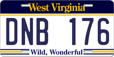 WV license plate DNB176