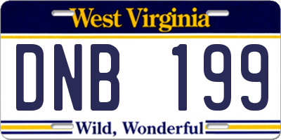 WV license plate DNB199