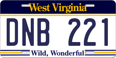 WV license plate DNB221