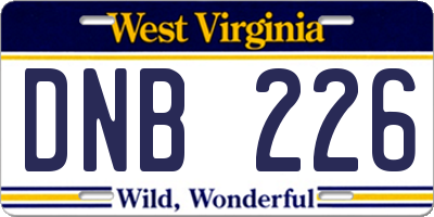 WV license plate DNB226