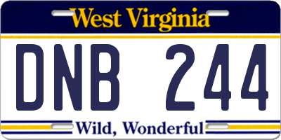 WV license plate DNB244