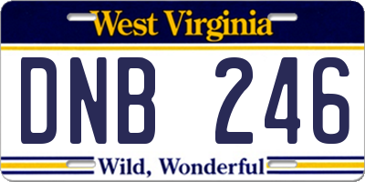 WV license plate DNB246