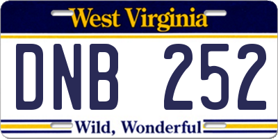 WV license plate DNB252