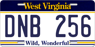 WV license plate DNB256