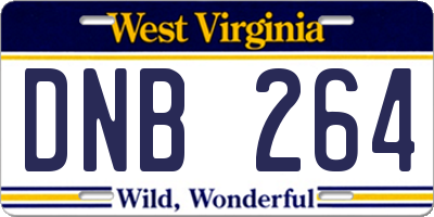 WV license plate DNB264