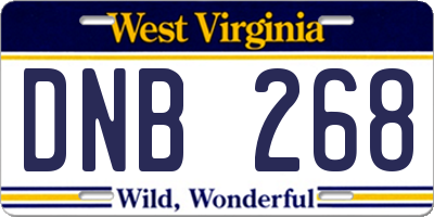 WV license plate DNB268