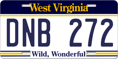 WV license plate DNB272