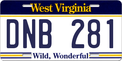 WV license plate DNB281