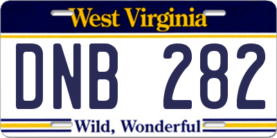 WV license plate DNB282