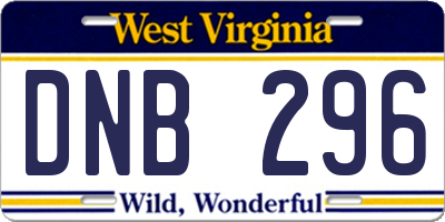 WV license plate DNB296