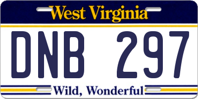 WV license plate DNB297