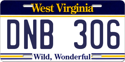 WV license plate DNB306