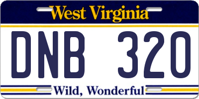 WV license plate DNB320