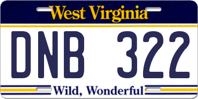 WV license plate DNB322