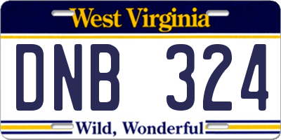 WV license plate DNB324