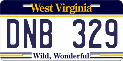 WV license plate DNB329