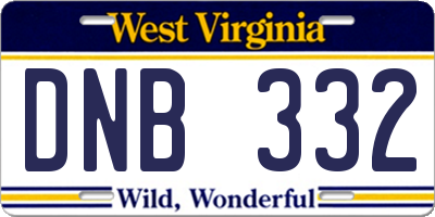 WV license plate DNB332