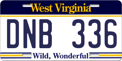 WV license plate DNB336