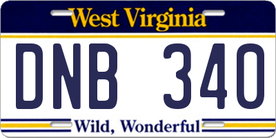 WV license plate DNB340