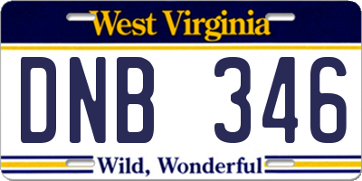 WV license plate DNB346