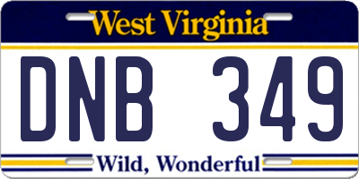 WV license plate DNB349