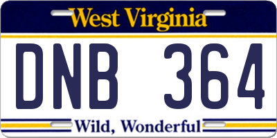 WV license plate DNB364