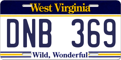 WV license plate DNB369