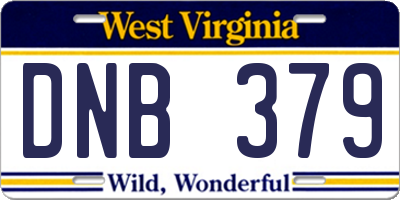 WV license plate DNB379