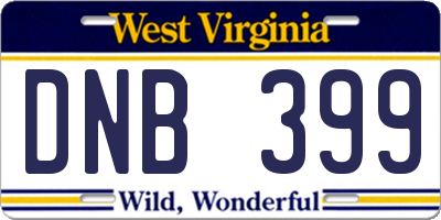 WV license plate DNB399