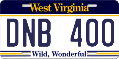 WV license plate DNB400