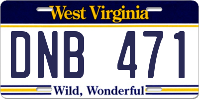 WV license plate DNB471