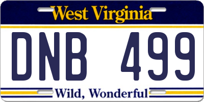 WV license plate DNB499