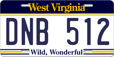 WV license plate DNB512