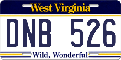 WV license plate DNB526