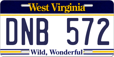 WV license plate DNB572