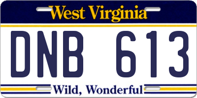 WV license plate DNB613