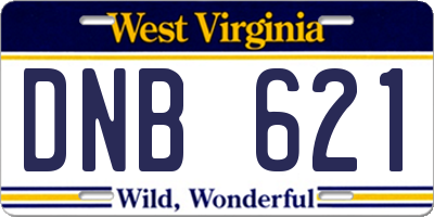 WV license plate DNB621