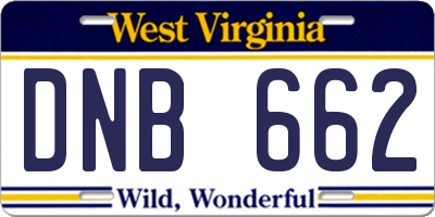 WV license plate DNB662