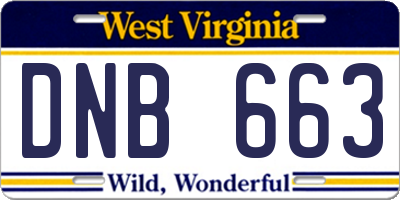 WV license plate DNB663