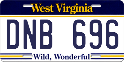 WV license plate DNB696