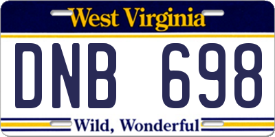 WV license plate DNB698