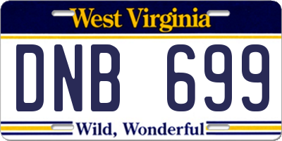 WV license plate DNB699