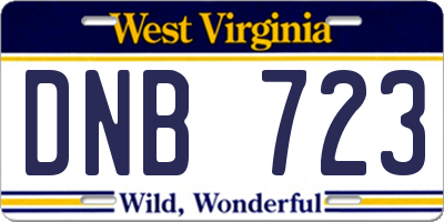 WV license plate DNB723