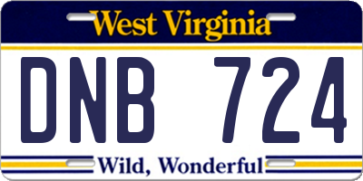 WV license plate DNB724